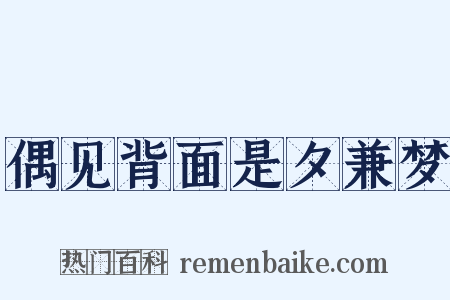 偶见背面是夕兼梦是什么意思的图片